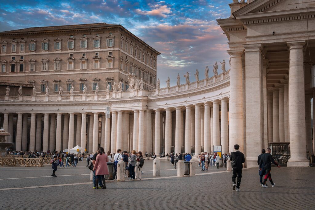 vatican,,italy.,march,20,,2024.,tourists,explore,st.,peter's,square