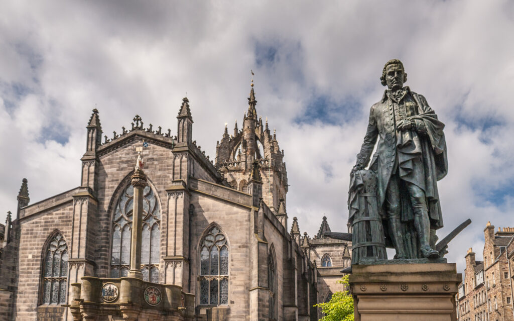 Statue of Adam Smith near St. Giles' Cathedral, Edinburgh